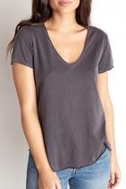  Raw Edge V Neck Tee