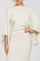  Ribbed Cape Sweater