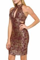  Cutout Foil Dress