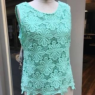 Blue Floral Lace Top