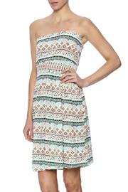  Printed Strapless Dress