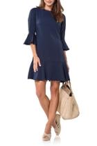  Blue Navy Ruffle Dress