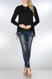  Jeweled Contrast Denim Jeans