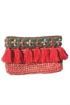  Straw Embroidered Clutch