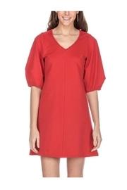 Red V-neck Dress