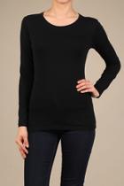  Fitted Long Sleeve Round Neck Shirt