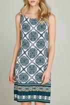  Positano Tole Print Shift Dress
