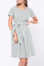  Stripe Dress With Tie Belt