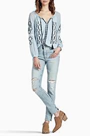  Embroidered Woven Top