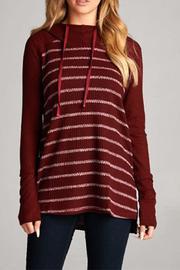  Striped Knit Hoodie