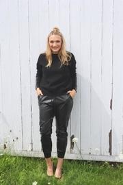  Pleated Leather Joggers