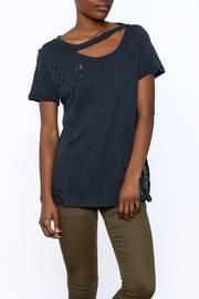  Distressed Short Sleeve Top