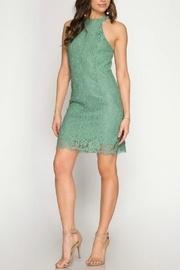  Sage-lace Bodycon Mini-dress