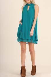  Sleeveless Teal Dress