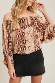  Snake Print Off The Shoulder Top