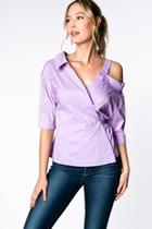  Lilac Wrap Top
