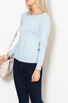  Contrast Back Tie Sweater