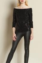  Off Shoulder Shimmer Top