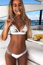  White Flower Top Bikini