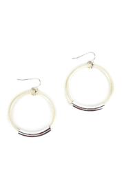  Silver/pearl Leather Hoops
