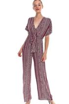  Ethnic Print Jumpsuit