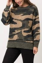  Camo Pullover Sweater