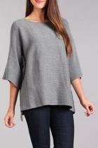  Ribbed Knit Dolman Sweater