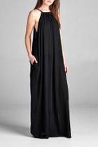  Black Flowy Maxi Dress