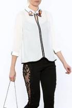  Embellished Collar Blouse