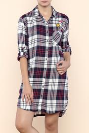  Plaid Patch Shirt Dress