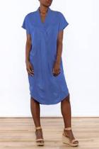  Soft V Blue Dress