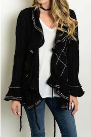  Black Ruffle Cardigan