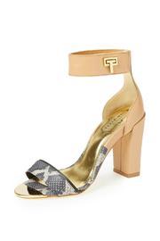  Snakeskin Heeled Sandal