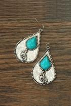  Natural-turquoise Rodeo Hammered-earrings
