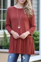  3/4-sleeve Peplum Top
