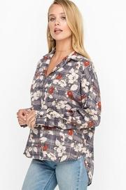  Flower Plaid Blouse