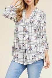  Floral Plaid Blouse