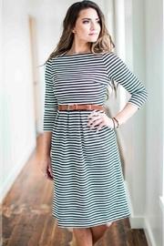  Striped Fit-and-flare Dress