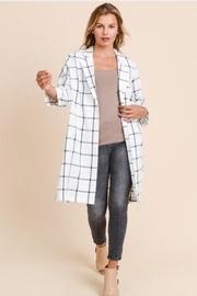  Checked Long Blazer