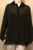  Charcoal Sweater Button-top