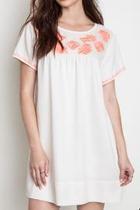  Cream Embroidered Dress