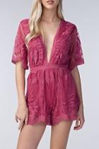  Raspberry Lace Romper