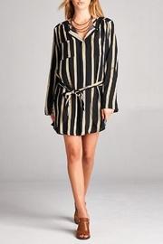  Stripe Tie-waist Tunic