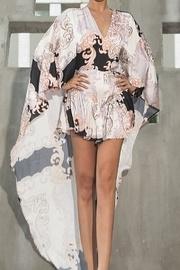  Floral Batwing Asymetrical Shorts Romper