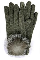  Fur Pompom Gloves