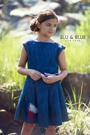  Amelia Embroidered Denim Leaf Dress