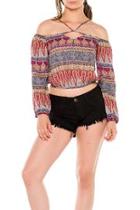  Paisley Cropped Blouse