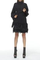  Feathered Wool Coat