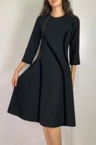  Velvet Trim Dress