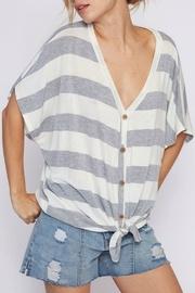  Striped Knit Front Top